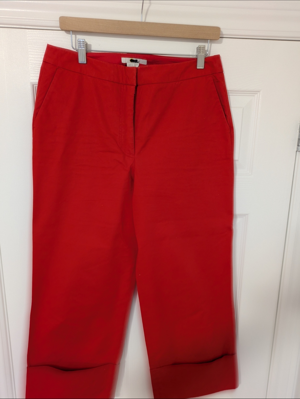 Bright Red Cropped Trousers